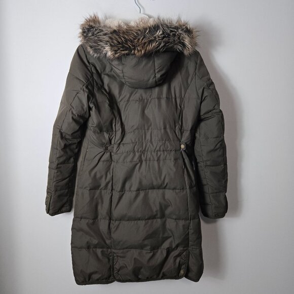 Lauren Ralph Lauren Size S Green Down Puffer Parka Coat Faux Fur Hood - Picture 4 of 16